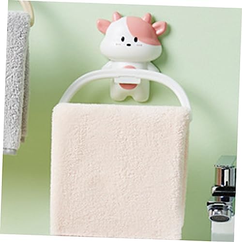 Cartoon Cow Wall Mounted Towel Rack No Drill Suction Cup Holder