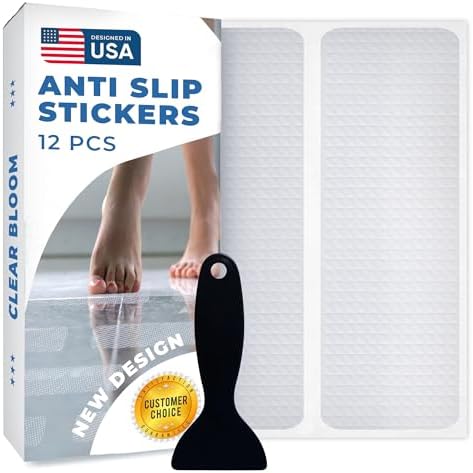12ClearAntislipShowerStickers