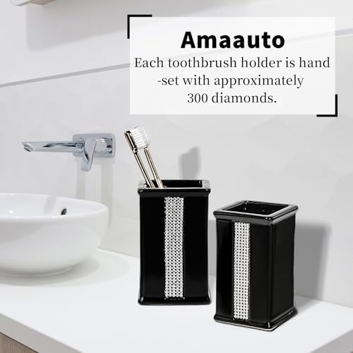 Black Ceramic Bathroom Accessory Set 4 Pcs