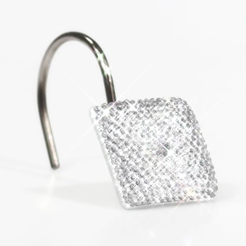 Clear Crystal Shower Curtain Hangers