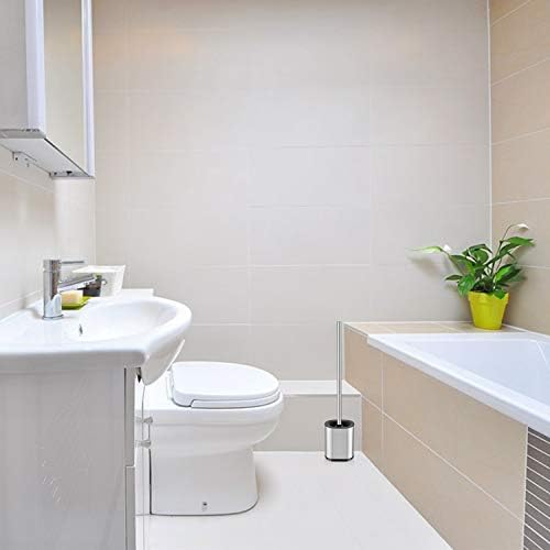 Modern Deluxe Freestanding Toilet Brush with Stainless Steel Holder