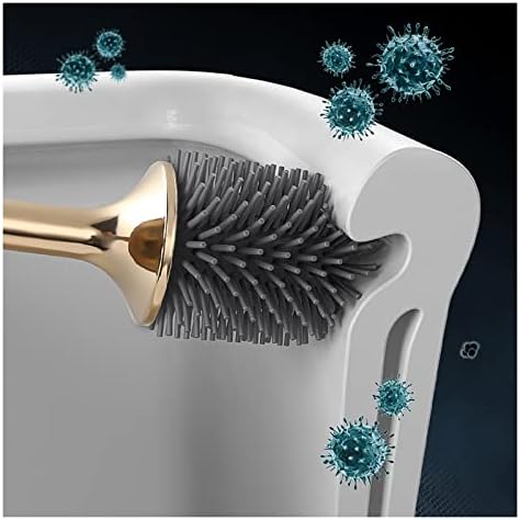 Wall-Mounted Toilet Brush with Gold Finish