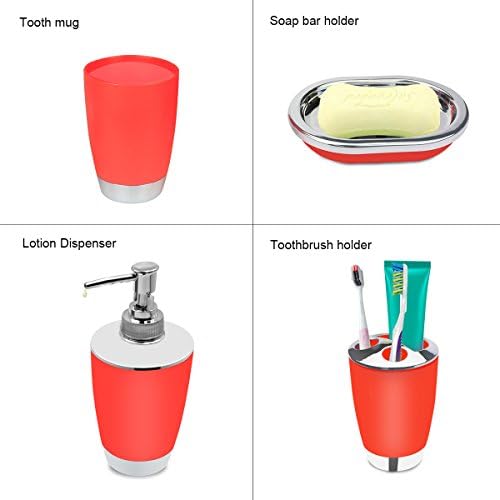 urate DAWANGSOLI Bathroom Accessories Set 6-Piece Gift Set - Red