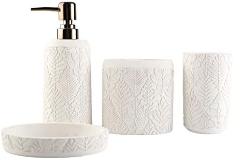 Hymmah 4-Piece Bathroom Accessories Set - Resin Farmhouse Decor