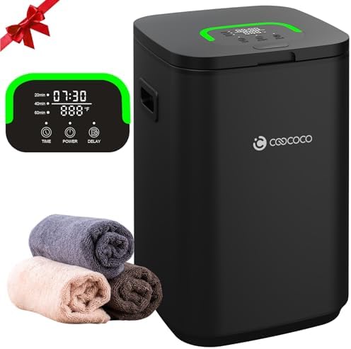 Big Towel Warmer ChildSafe 24H Delay Timer Black ABS LED Display