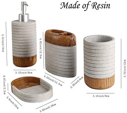 Hymmah Bathroom Accessory Set 4 Pcs Resin