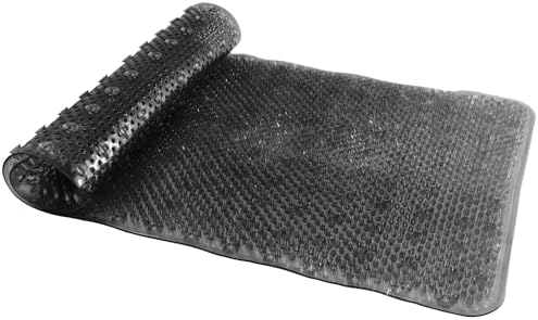 Anti-Slip Bath Mat with Suction Cups 30x16 Grey