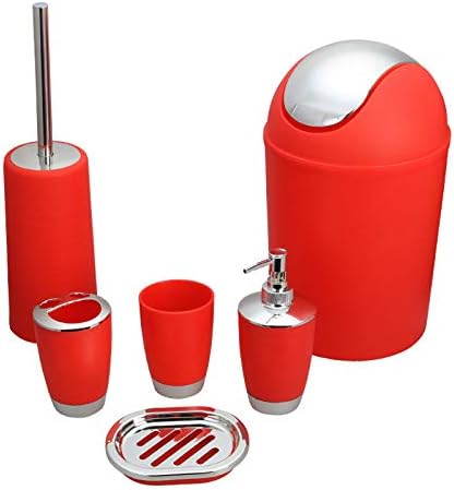 urate DAWANGSOLI Bathroom Accessories Set 6-Piece Gift Set - Red