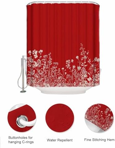 ZFUNCING Mesh Shower Curtain Set with Decorative Pattern