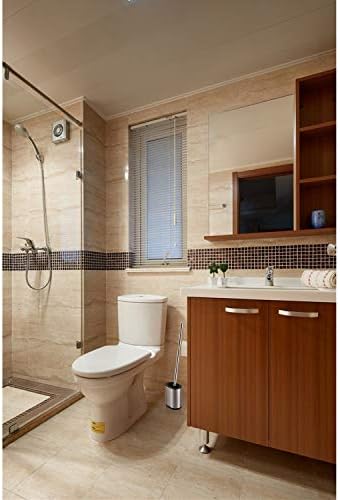 Modern Deluxe Freestanding Toilet Brush with Stainless Steel Holder