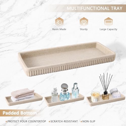 Resin Beige Bathroom Accessories Set 5 Pcs