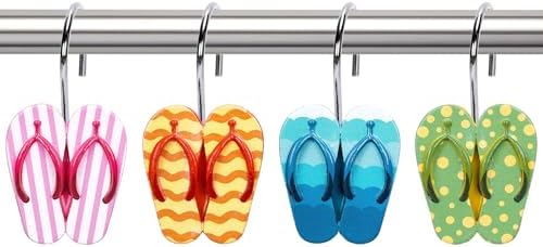 Whaline Summer Beach Flip Flop Shower Curtain Hooks