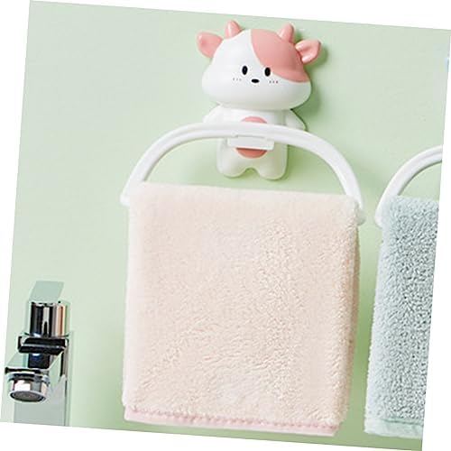 Cartoon Cow Wall Mounted Towel Rack No Drill Suction Cup Holder
