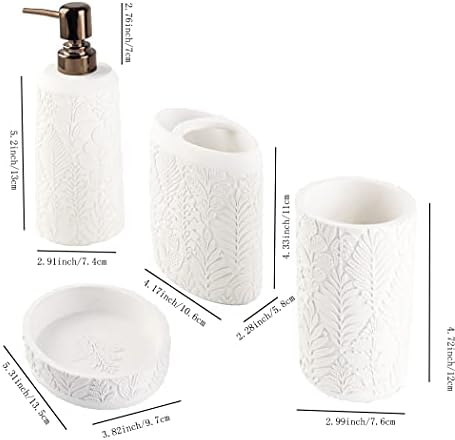 Hymmah 4-Piece Bathroom Accessories Set - Resin Farmhouse Decor