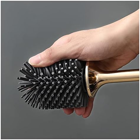 Wall-Mounted Toilet Brush with Gold Finish