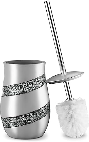Elegant Silver Mosaic Toilet Brush Set Creative Scents