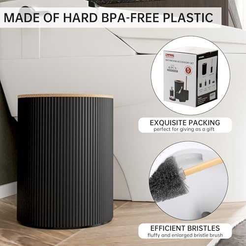 Fun Memories 6-Piece Black Bathroom Accessory Set