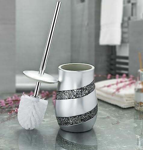 Elegant Silver Mosaic Toilet Brush Set Creative Scents
