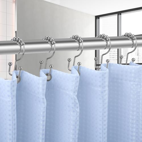 Durable 304 Stainless Steel Double-Sided Shower Curtain Hooks with Glide Action
