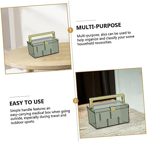 Portable Medicine Cabinet with Handle and Lid Storage Organizer