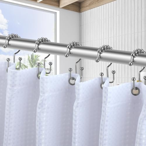 Durable 304 Stainless Steel Double-Sided Shower Curtain Hooks with Glide Action
