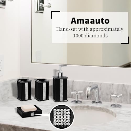 Black Ceramic Bathroom Accessory Set 4 Pcs