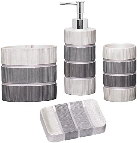 Zahari Home 4pc Modern Bathroom Accessory Set