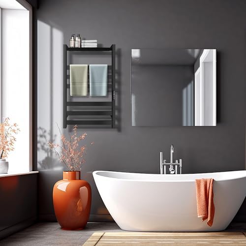 Colliford Towel Warmer Rack 6 Bars Black