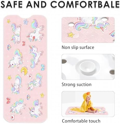 Stunning Kawaii Unicorns Bathtub Mat for Kids