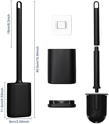 Micacorn Toilet Brush Set - TPR Bristles Wall Mounted Space-saving