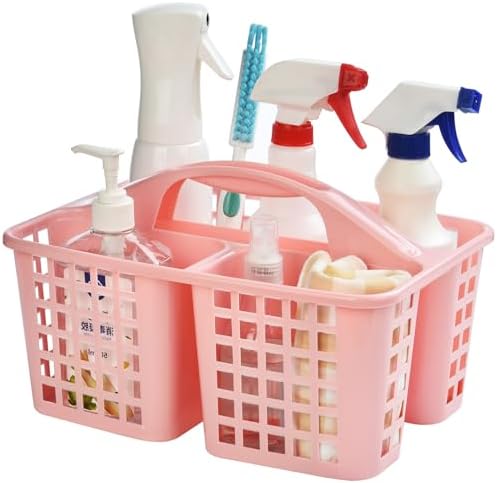 Haundry Plastic Showers Organizer with 3 Compartment Pink