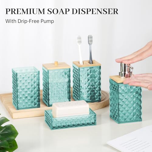 5-Piece Grid Pattern Bathroom Accessory Set High-Quality Design