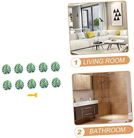 VICASKY Self Adhesive Bathtub Decals Leaf Shape Non Slip Stickers for Safety