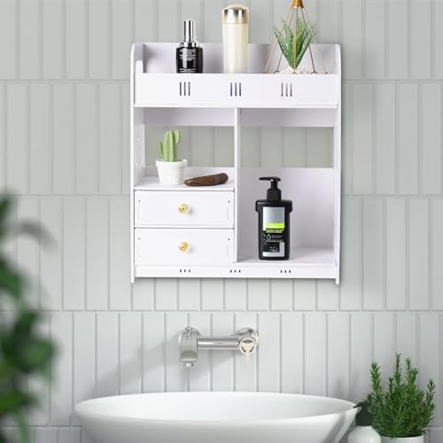 Bathroom Medicine Cabinet with 2 Doors and Adjustable Shelf