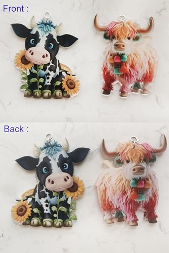 Cute Cow Metal Shower Curtain Hooks Set