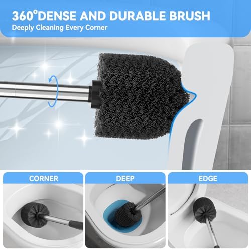 Stainless Steel Modern Style Toilet Brush and Holder Set