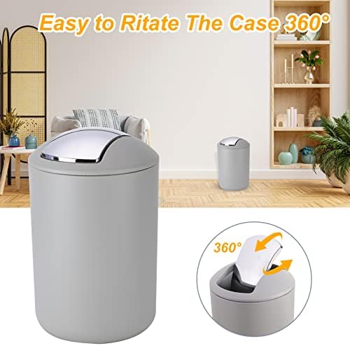 8-Piece Bathroom Accessory Set with Labels Gray