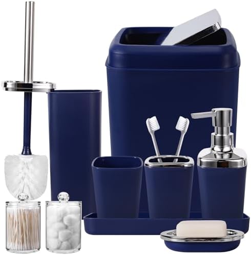 XLHOMO Complete Navy Blue Bathroom Accessories Set