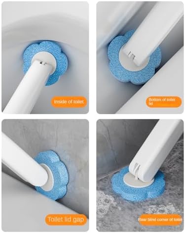 JUDEWY Disposable Toilet Brush Set 18-Refill Holder with Holder White