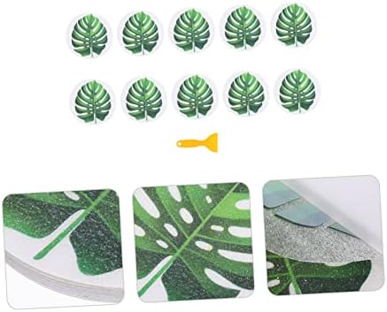VALICLUD Non-Slip Leaf Shape Bathtub Stickers Set