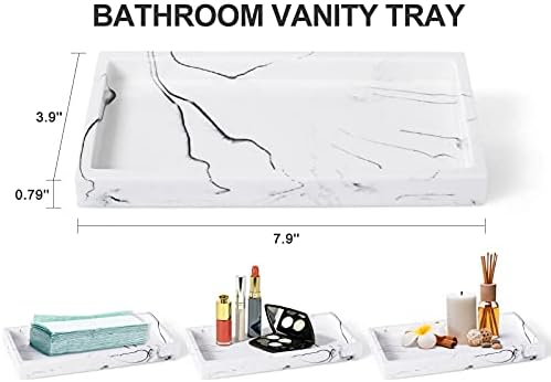 Haturi 4-Piece Marble-Mimicked Bathroom Accessory Set