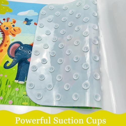 BOPPIE Non-Slip Bathtub Mat for Kids Safe Durable
