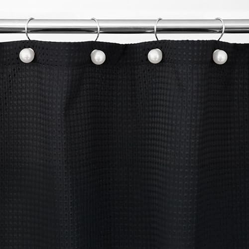 Intimate Pearl-Enhanced White Shower Curtain Hangers