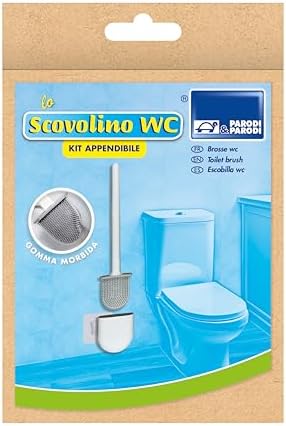 Detachable Hanging Toilet Brush with Adhesive Hook - Compact for Home Travel Use
