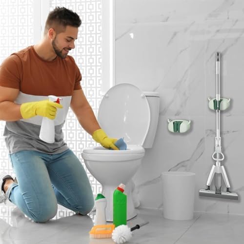 Toilet Brush Holder 2Pcs - Green Wall Mount Clorox Compatible
