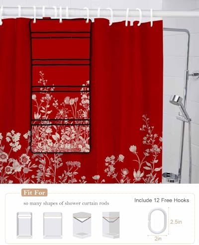ZFUNCING Mesh Shower Curtain Set with Decorative Pattern