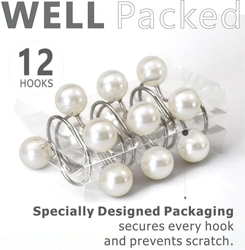 Intimate Pearl-Enhanced White Shower Curtain Hangers