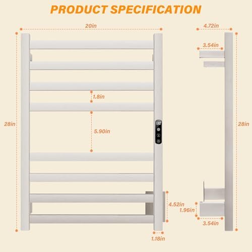 Fast-Warming Towel Warmer with 304 stainless steel material for your bathroom
