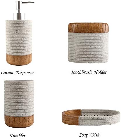 Hymmah Bathroom Accessory Set 4 Pcs Resin