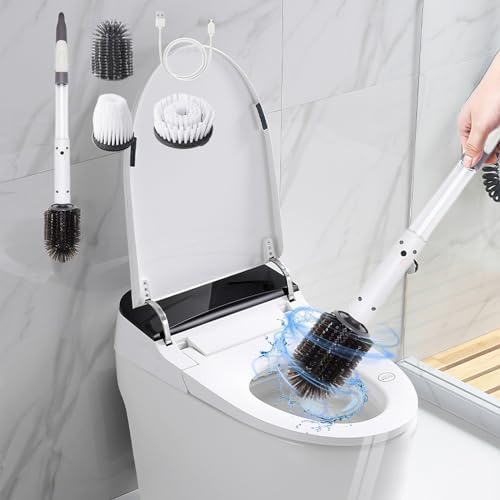 Wireless Electric Floor Brush for Toilets Bathrooms